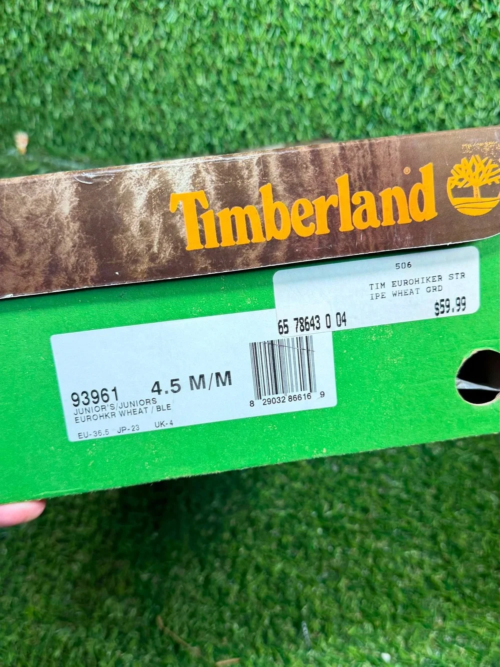 Timberland Euro Hiker Youth Size 4.5 M / 6 W Wheat Leather Boots 93961
